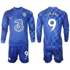 Koszulka Chelsea LUKAKU 9 Dziecięcy Domowe Stroje Piłkarskie 2021/22 Długi Rękaw
